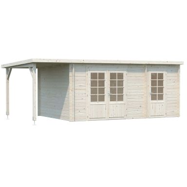 Palmako Ella Stuga 17,8 m²/inv. 13,1+3,9 m², utan golv, impr. natur