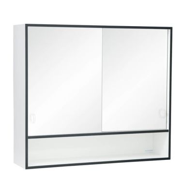 Skånebeslag Skåform 10 Basic Baderomsskap 600 x 525 x 140 mm, svart forkant