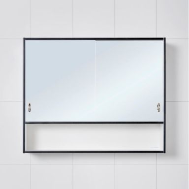 Skånebeslag Skåform 2 Basic Baderomsskap 650 x 525 x 140 mm, svart forkant