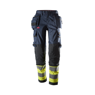 Snickers Workwear ProtecWork 6767 Varselbyxa varsel, marinblå/gul, dam, klass 1, flamskydd