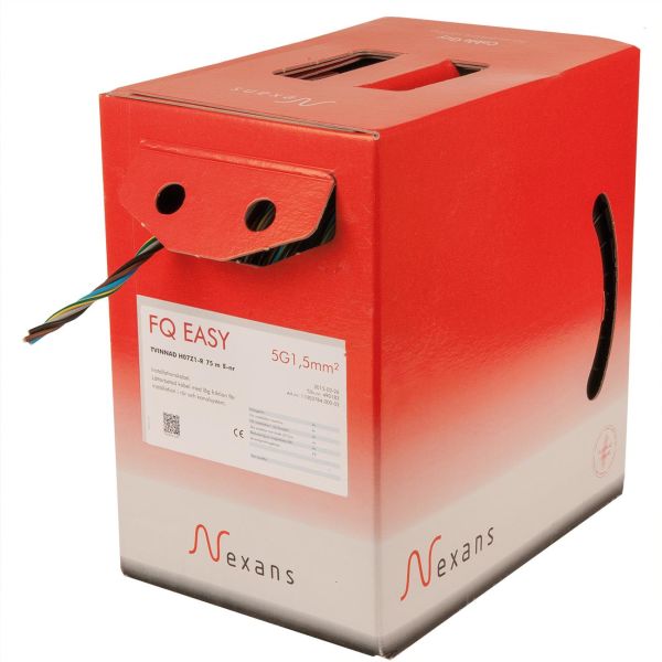 Installasjonskabel Nexans FQ Easy H07Z1-R, 450/750 V, tvinnet 5G 1,5 mm²