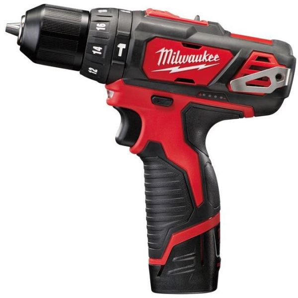 Slagboremaskine Milwaukee M12 BPD-202C med batteri og oplader 