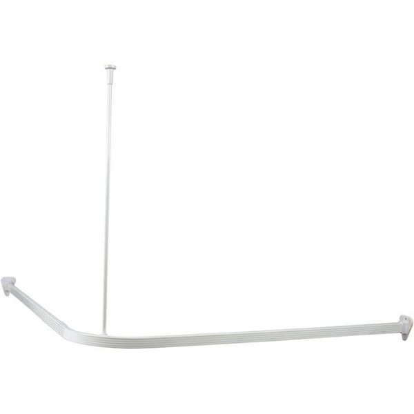 Forhængsstang Arrow Safir hvid, U-vinklet, 900 mm, med tagbeslag 