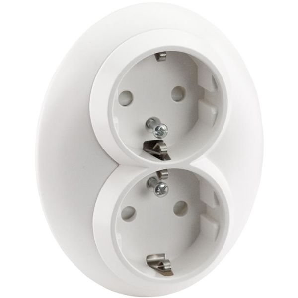 Pistorasia Schneider Electric Renova WDE006885 uppoasennukseen, maadoitettu, 2-osainen, valkoinen 