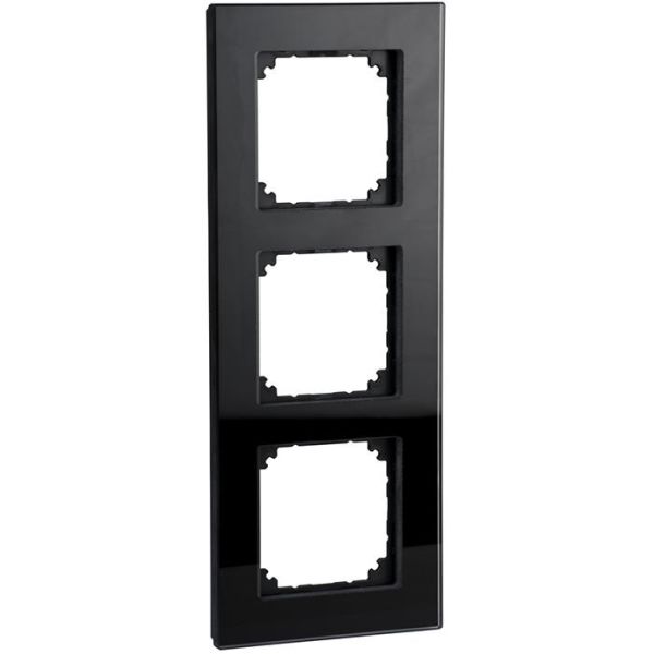 Ramme Schneider Electric Exxact Solid glass, svart 3 rom