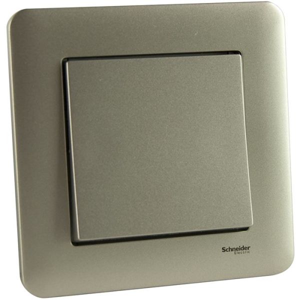 Strømbryter Schneider Electric Exxact innfelt, metallic 1 pol/trapp