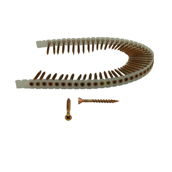 Spånpladeskrue Senco 42R50MY PAKKE MED LIGE BÅND, GUL KROM 1000 4,2 x 50 mm