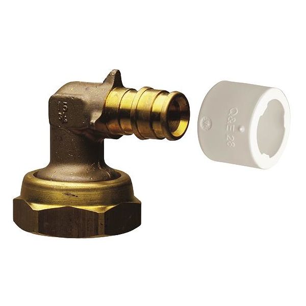 Overgangsvinkel Uponor 1870242 90°, med løbemøtrik 20 x 22 mm
