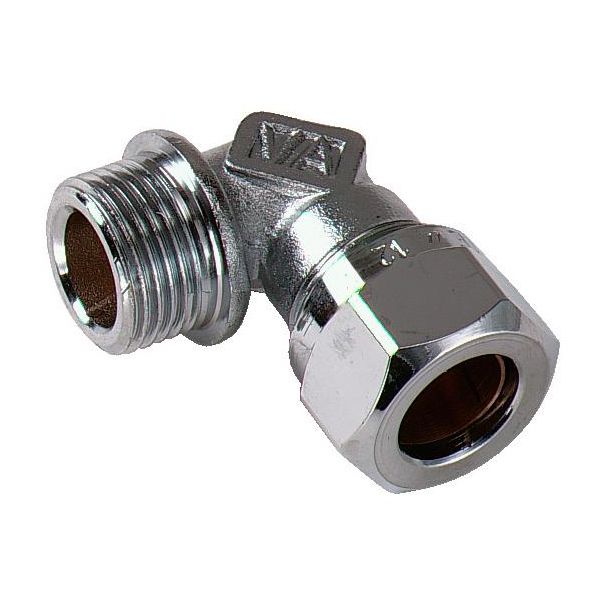 Overgangsvinkel Vatette FG035043520 90°, forkromet, udvendigt gevind 12mm x G15