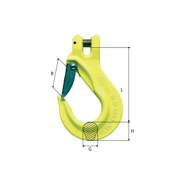 Lukituskoukku Gunnebo EGKN-8-10  Enimmäiskuorma: 2,6T