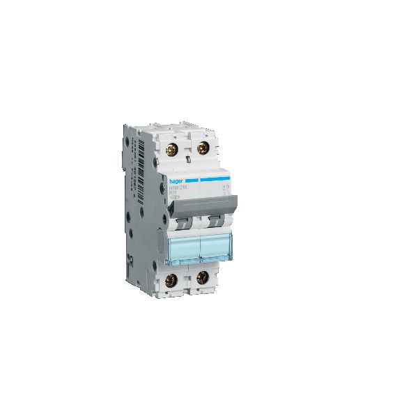 Miniatyrbryter Hager NDN201 2-polet, 10 kA, D-karakteristikk 1A