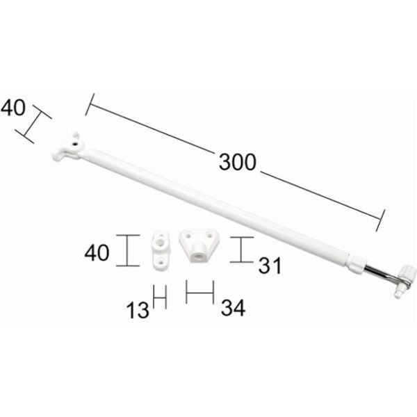 Balkongdørholder Habo 231 300 mm, hvit 