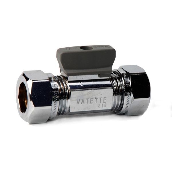 Kuglehane Vatette FG071040005 lige, forkromet, med knap, CU-CU 12 mm