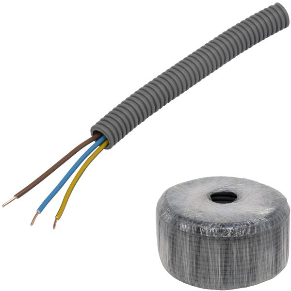 Kabel Pipelife EQ PowerFlex fördragen, brandklass D 16 mm x 100 m, 3G1.5 mm²