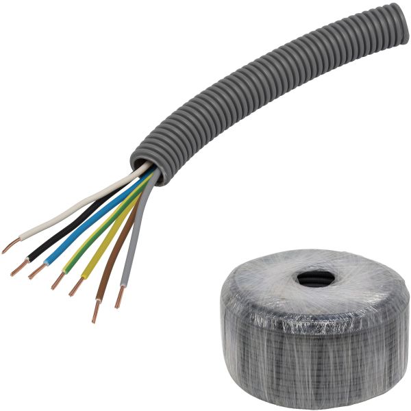 Kaapeli Pipelife EQ PowerFlex esireititetty, paloluokka D 20 mm x 50 m, 7G 1,5 mm²
