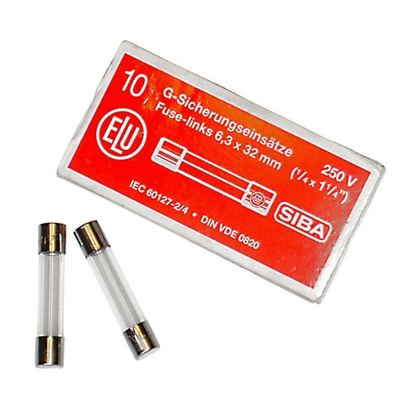Finsäkring SIBA 7005960.8 6 x 32 mm, snabb, 10-pack 8 A