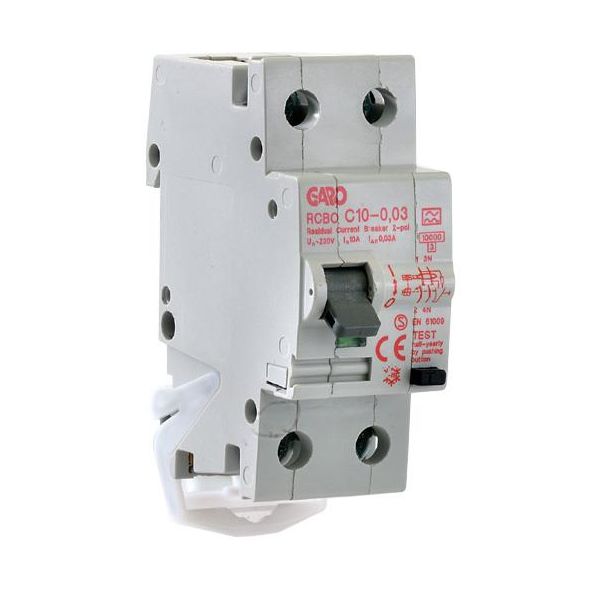 Personskyddsautomat Garo RCBO GS B16A 2P 2-polig, B-karakteristik 16A