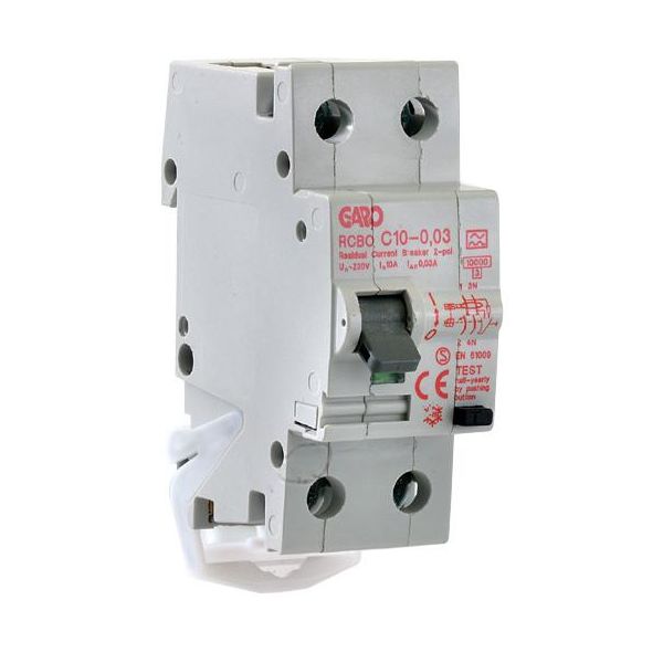 Personbeskyttelsesautomat Garo RCBO GS B25A 2P 2-polet, B-karakteristikk 25 A