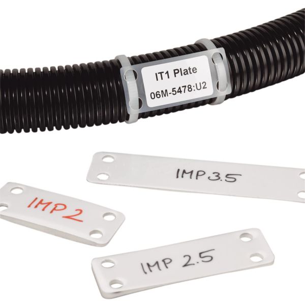 Mærkeplade Hellermann Tyton 151-42259 Hvid, pakke med 100 19,05 x 63,5 mm