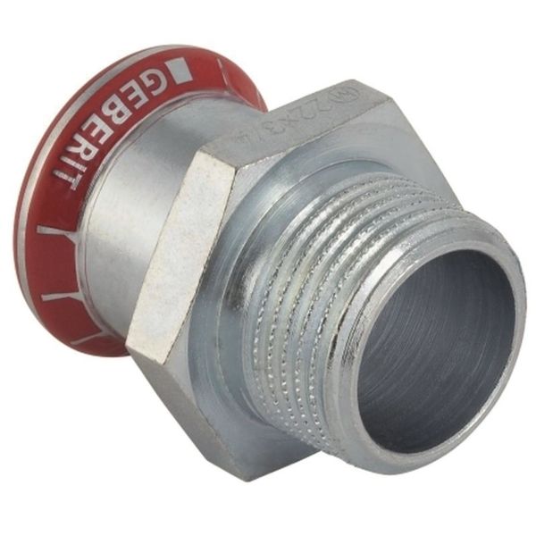 Övergångsmuff Geberit 1551019 utv. gänga, elförzinkad 15 x 10 mm