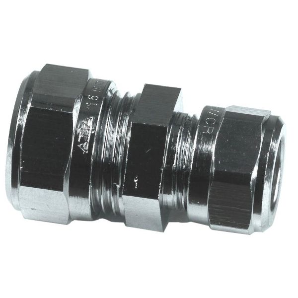 Klemringskobling Gelia 3006111172 lige, kobber-kobber, reduceret, krom 15 x 10 mm