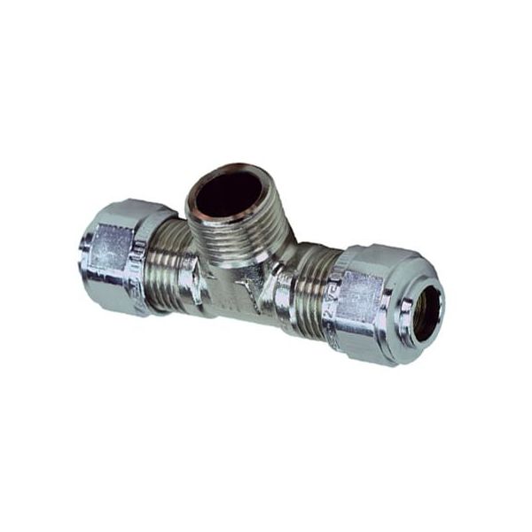Klemringkobling Gelia 3006128942 ROT, T-rør x utv. gjenge, forniklet 15 x G15