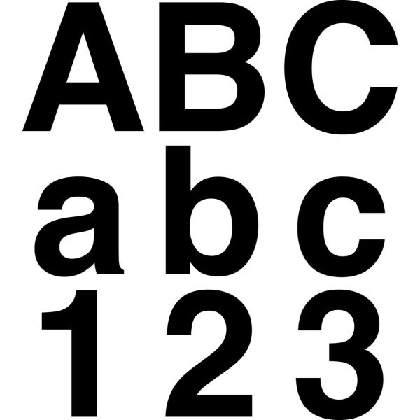 Bogstavsskilt Systemtext 1109SVARTB selvklæbende, A-E B