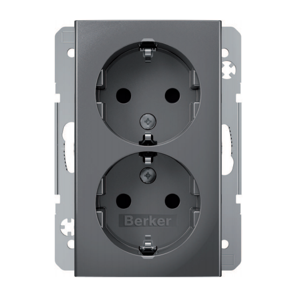 Vägguttagsinsats Hager 47941404 2-vägs, 1½ dosa, S.1 Silver