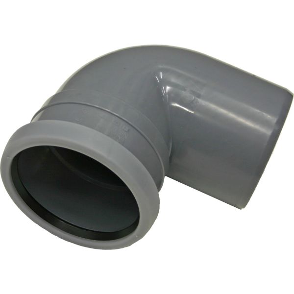 Bøjning Pipelife 170366 med 1 ærme, 88,5° 110 mm