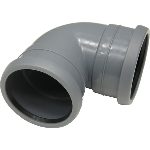 Bøjning Pipelife 172364 med 2 ærmer, 88,5° 75 mm