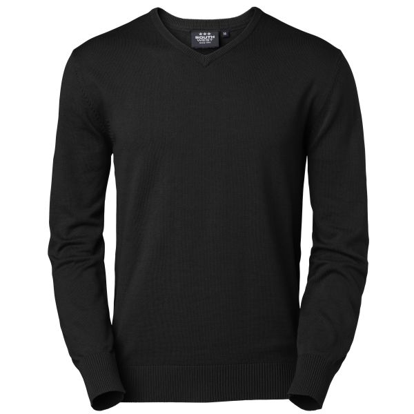 Sweater South West James sort, V-hals L