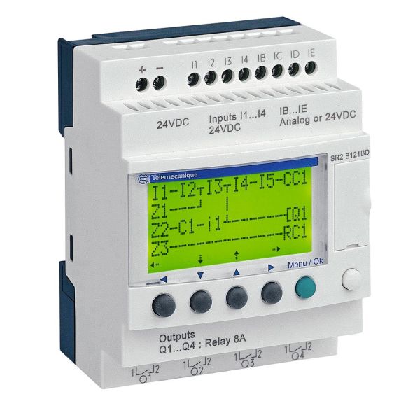 Logikmodul Schneider Electric SR2B121BD analog/digital 4 analog in, 8 digital in, 4 digital ut