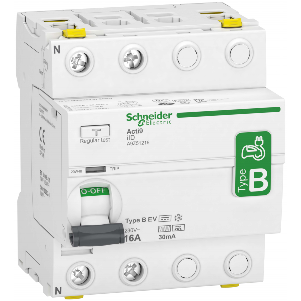 Vikavirtasuoja Schneider Electric Acti9 iID B-EV, 2-napainen 16 A, 30mA