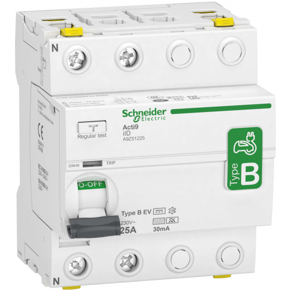 Jordfelsbrytare Schneider Electric Acti9 iID B-EV, 2-polig 25A, 30mA