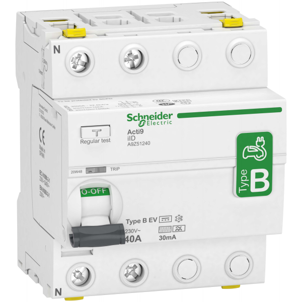 Jordfelsbrytare Schneider Electric Acti 9 iID B-EV, 2-polig 40A, 30mA