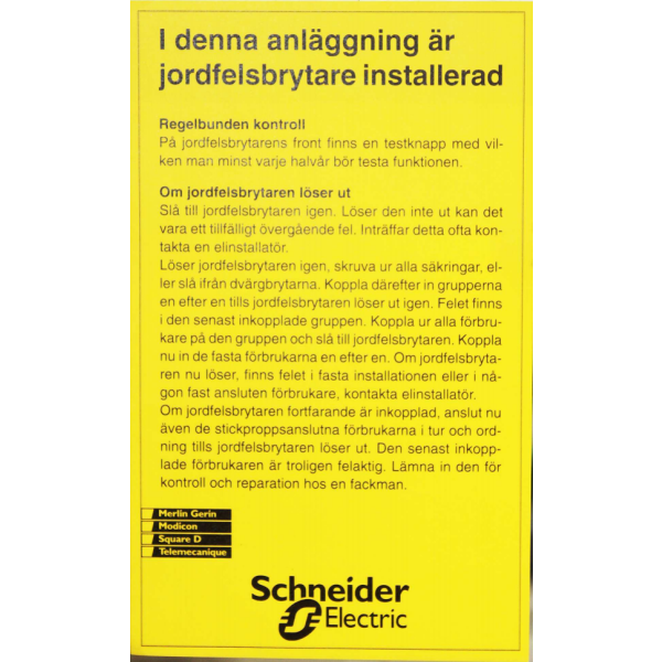 Anvisningsskilt Schneider Electric S23000 10-pakning 
