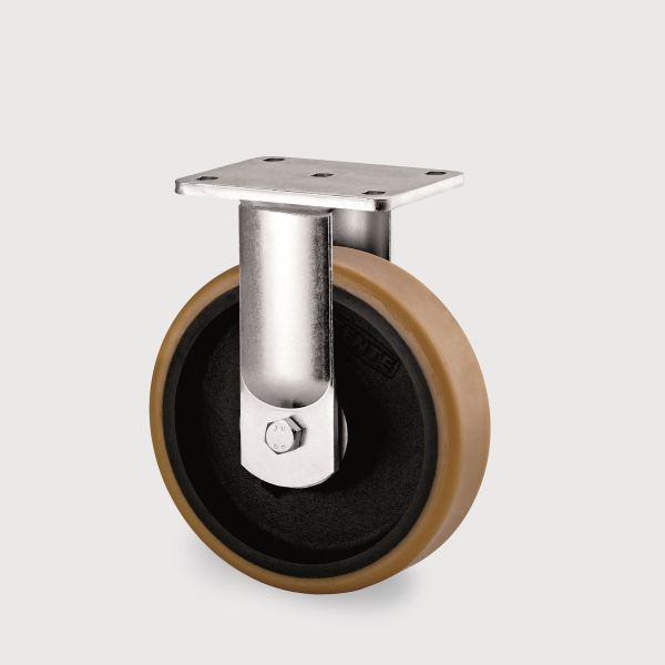 Industrihjul Tente 9688FTP250P63 fast hjul, plate 135 x 110 mm 250 mm