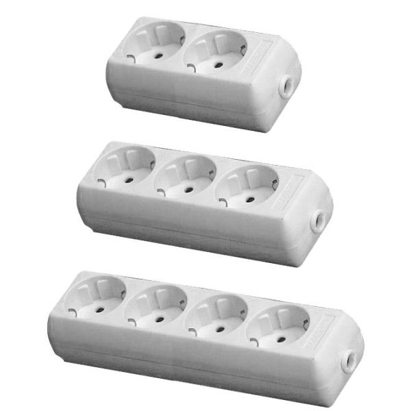 Grenuttak LKB 2403247 jordet, uten kabel, uten pirkesikring, 2-vei Grå