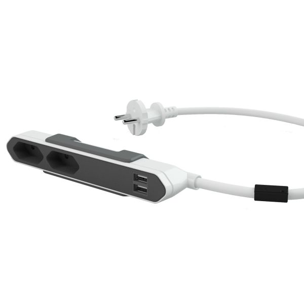 Haaroitusjatkojohto allocacoc PowerBar 2 kpl USB-pistorasiat, 1,5 m 