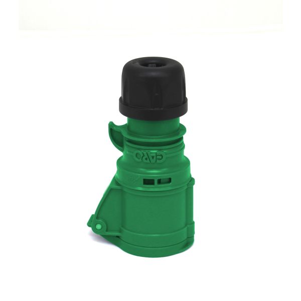 Jatkopistorasiat Garo S 332-10 S IP44, 4-napainen, 32A, lukituslaite 50-500 V, vihreä, 10 h