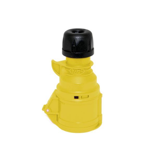 Jatkopistorasiat Garo S 432-4 S IP44, 5-napainen, 32A, lukituslaite 110 V, keltainen, 4 h