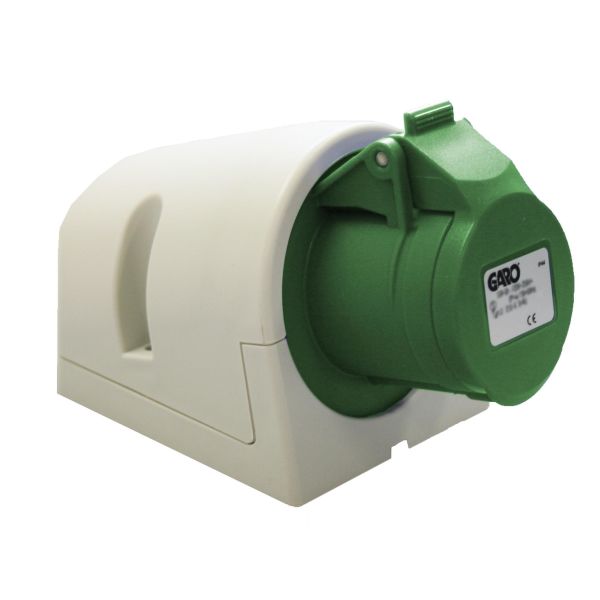 Stikkontakt Garo UI 316-2 S + RU IP44, 4-polet, 16 A Grønn, 2 h