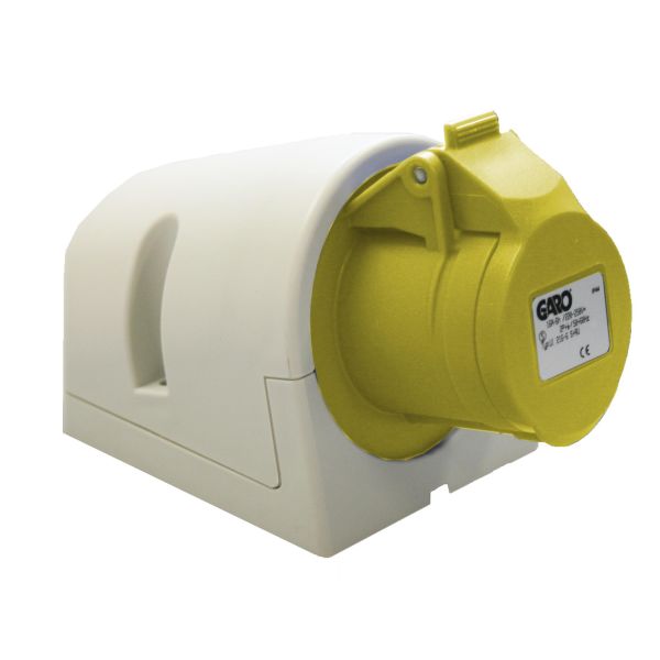 Stikkontakt Garo UI 416-4 S + RU IP44, 5-polet, 16 A Gul, 4 h