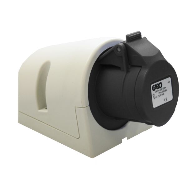 Vägguttag Garo UI 432-5 S + RU IP44, 5-polig, 32A Svart, 5 h