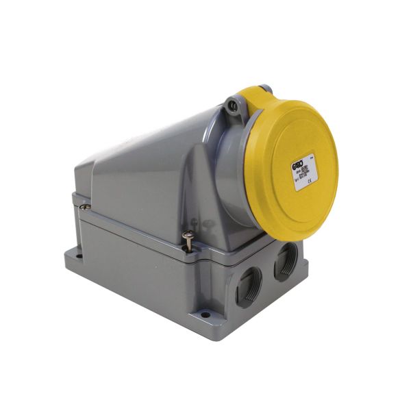 Stikkontakt Garo UI 363-4 S + RU IP44, 4-polet, 63 A Gul, 4 h