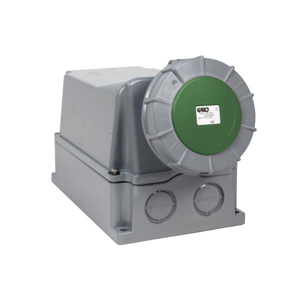Vägguttag Garo UIV 3125-10 S + RU IP67, 4-polig 125A Grön, 10 h