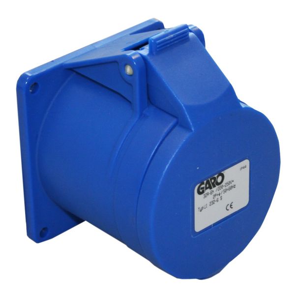 Paneluttag Garo UI 332-9 S IP44, 4-polig, 32A Blå, 9 h