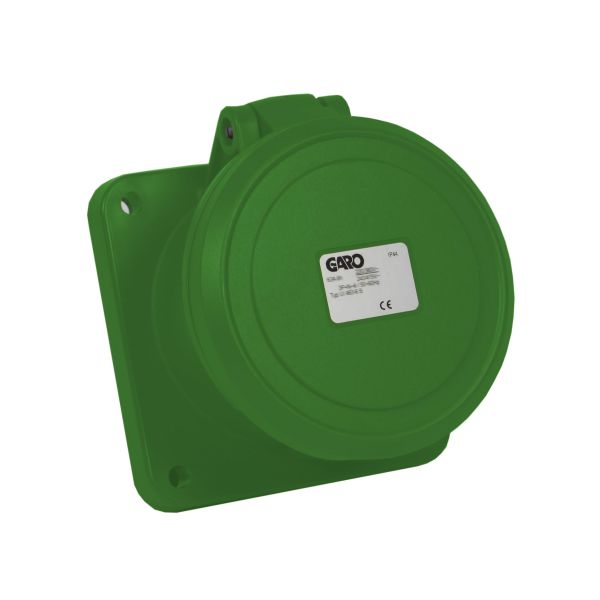 Paneluttag Garo UI 363-10 S IP44, 4-polig, 63A Grön, 10 h