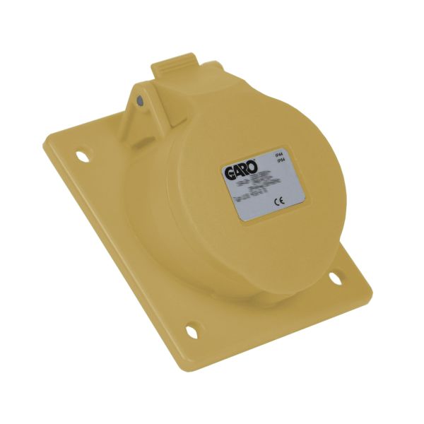 Paneelin ulostulo Garo UIS 216-4 S IP44, 3-napainen, 16A, viisto Keltainen, 4 h