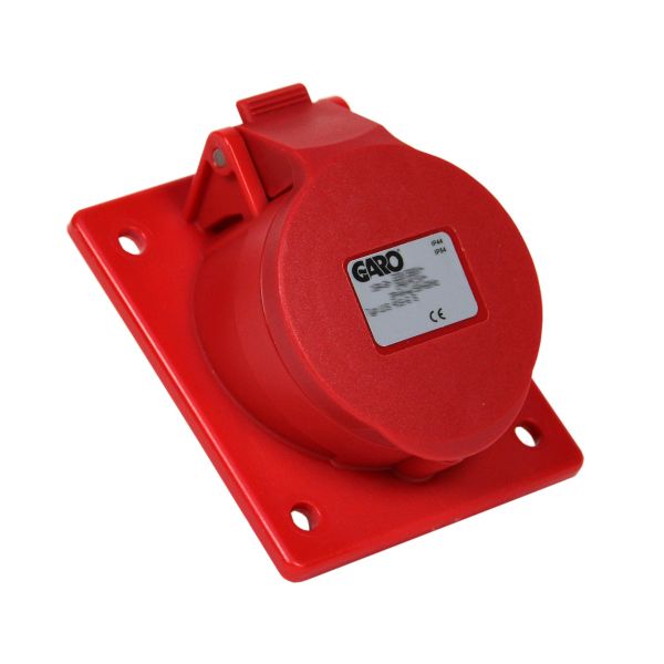 Paneelin ulostulo Garo UIS 216-9 S IP44, 3-napainen, 16A, viisto Punainen, 9 h